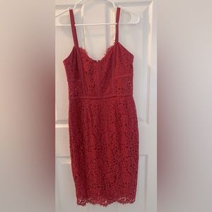 Express Rust/Red Lace Formal Dress Size 8